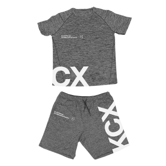 Комплект шорты и футболка с коротким рукавом. Цвет серый, размер L